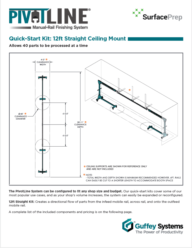 12 straight ceiling mount