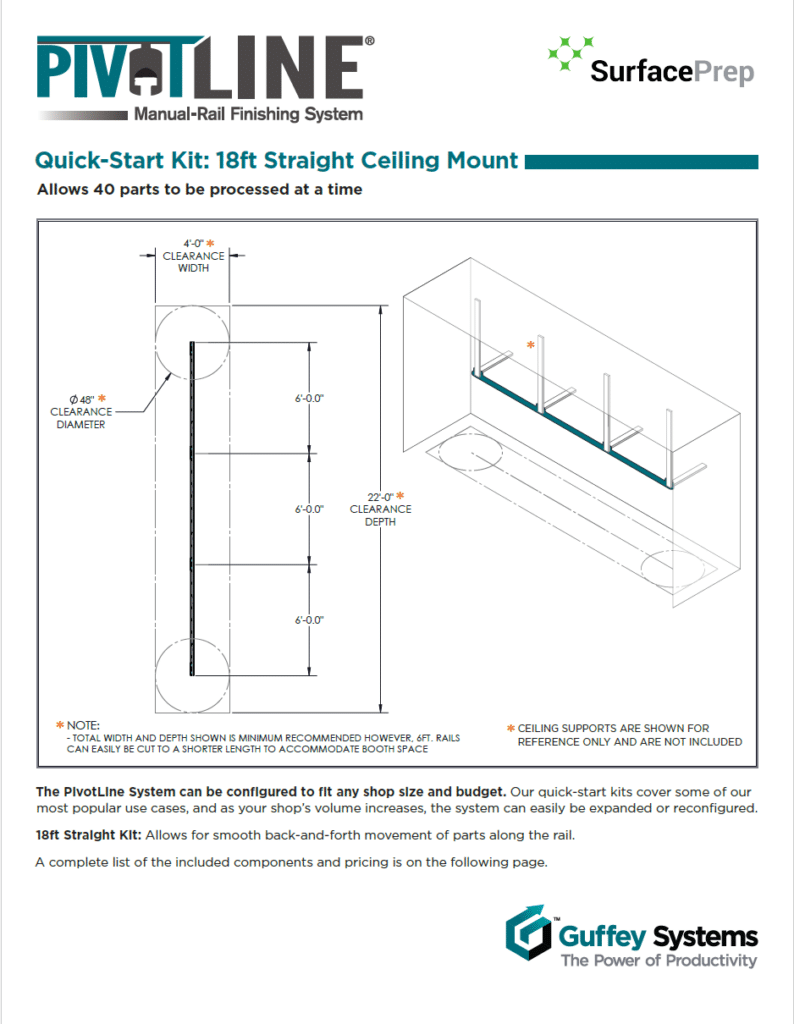18ft straight ceiling mount