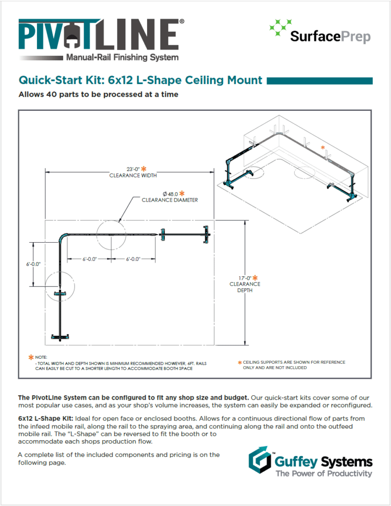 6 x 12 L Shape Ceiling Mount