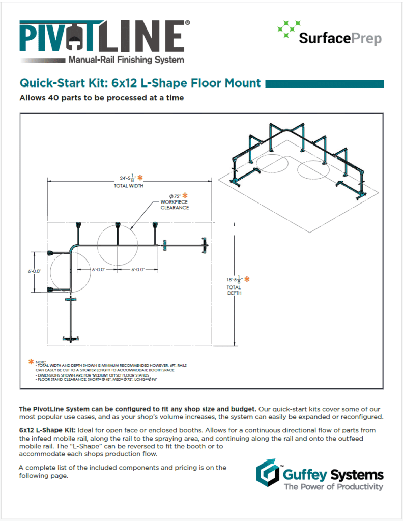 6 x 12 L Shape Floor Mount